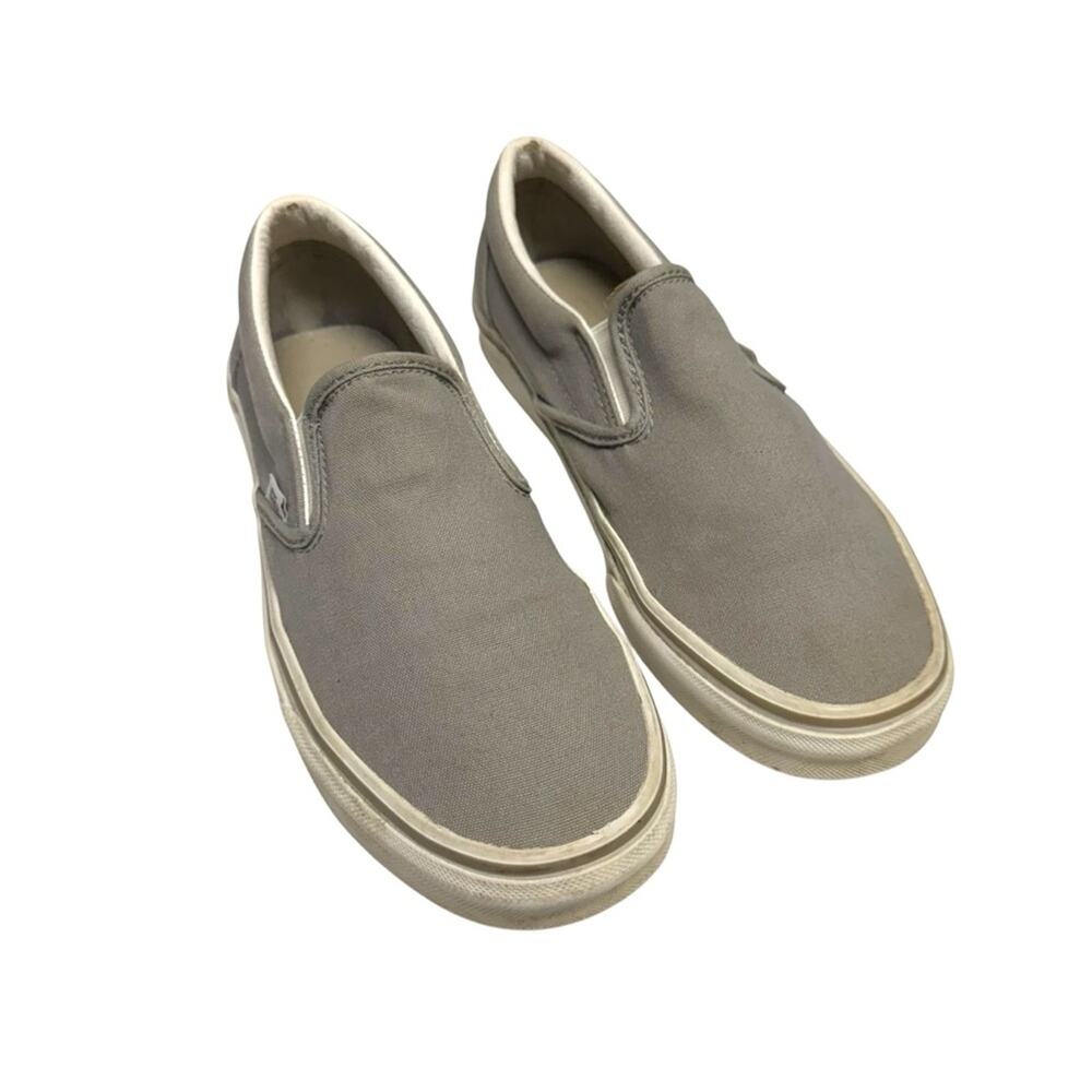 Vans‎ Gray Slip-On Sneakers Canvas Upper Casual Women's 8